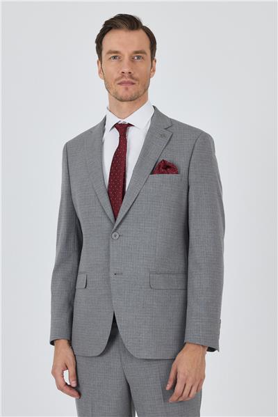 Gri Mono Yaka Esnek 6 Drop Comfort Fit Classic Takım Elbise 1001250104