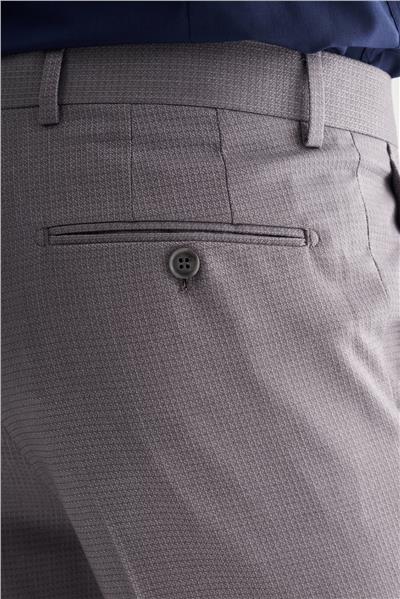 Gri Yan Cep Açık Paça Kendinden Desenli Slim Fit Esnek Pantolon 1003255151