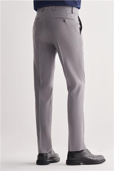 Gri Yan Cep Açık Paça Kendinden Desenli Slim Fit Esnek Pantolon 1003255151