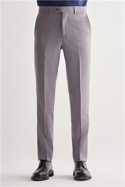 Gri Yan Cep Açık Paça Kendinden Desenli Slim Fit Esnek Pantolon 1003255151