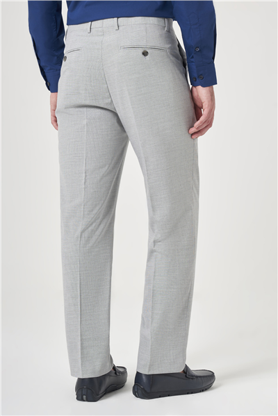 Gri Yan Cep Filafil Desen Comfort Fit Esnek Pantolon 1003260153