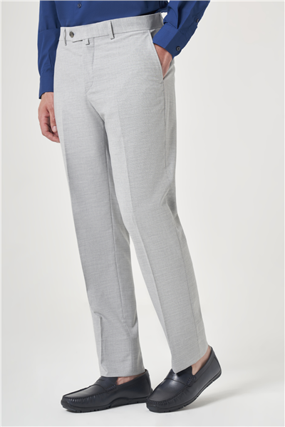 Gri Yan Cep Filafil Desen Comfort Fit Esnek Pantolon 1003260153