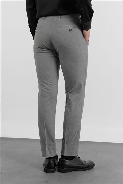 Gri Yan Cep Kazayağı Desen Slim Fit Esnek Classic Pantolon 1003255174