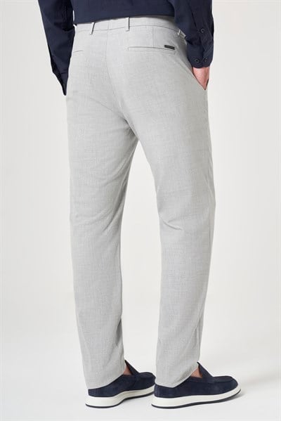 Gri Yan Cep Slim Fit Esnek Chino Pantolon 1003260154