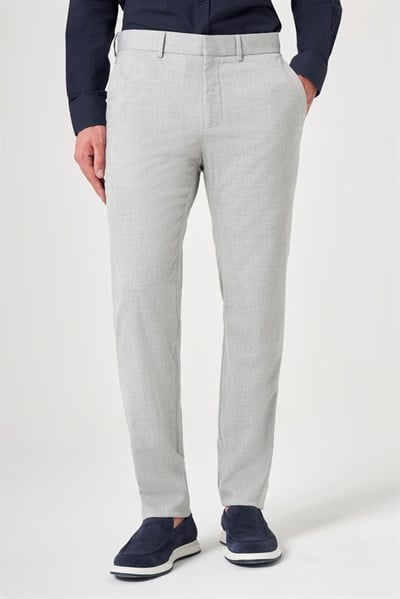 Gri Yan Cep Slim Fit Esnek Chino Pantolon 1003260154