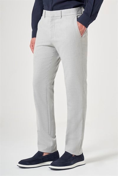 Gri Yan Cep Slim Fit Esnek Chino Pantolon 1003260154