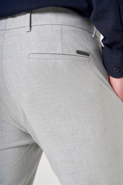 Gri Yan Cep Slim Fit Esnek Chino Pantolon 1003260154