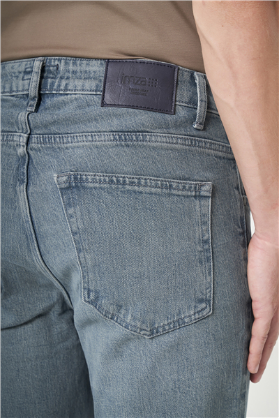 Haki 5 Cep Gabardin Slim Fit Pamuklu Denim Jean Kot Pantolon 1023260154