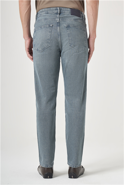 Haki 5 Cep Gabardin Slim Fit Pamuklu Denim Jean Kot Pantolon 1023260154