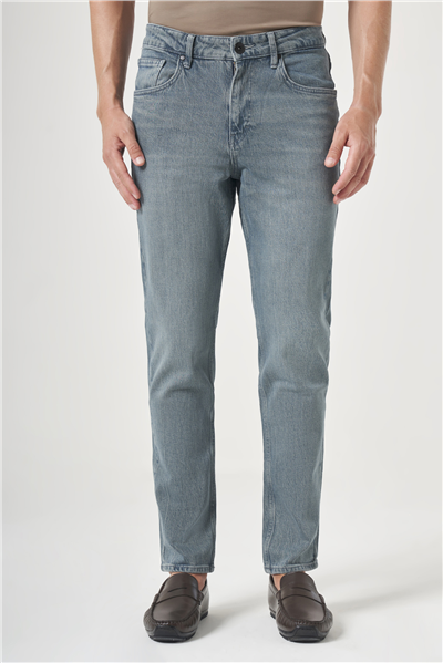 Haki 5 Cep Gabardin Slim Fit Pamuklu Denim Jean Kot Pantolon 1023260154