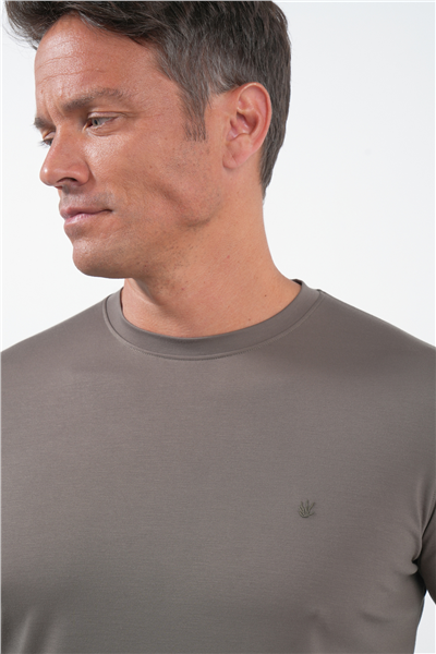 Haki Bisiklet Yaka Uzun Kol Örme Standart Fit Esnek Sweatshirt 1013260150