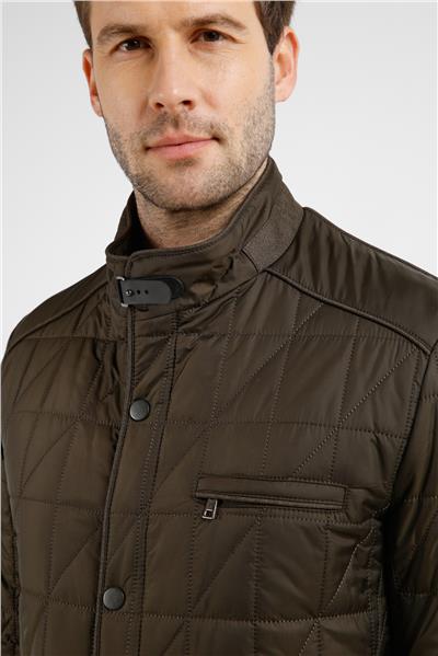 Haki Dik Yaka Slim Fit Classic Kaban 1008255153