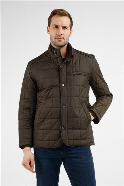 Haki Dik Yaka Slim Fit Classic Kaban 1008255153