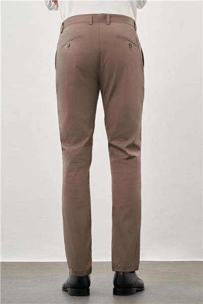 Haki Pamuklu Yandan Cepli Casual Slim Fit Chino Pantolon 1003245168