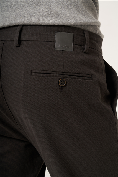 Haki Yan Cep Dokulu Gabardin Slim Fit Pamuklu Chino Pantolon 1003265155