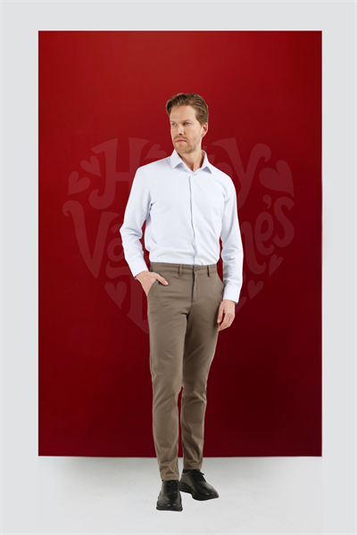 Haki Yan Cep Düz Paça Pamuklu Slim Fit Chino Casual Pantolon 1003255155