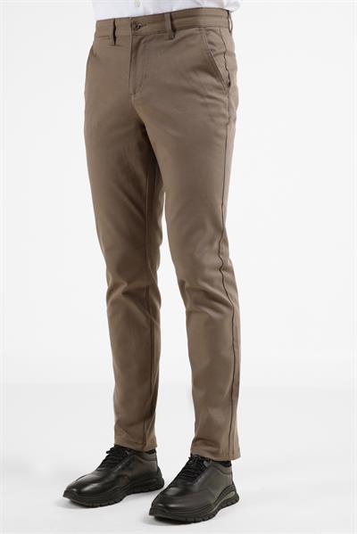 Haki Yan Cep Düz Paça Pamuklu Slim Fit Chino Casual Pantolon 1003255155