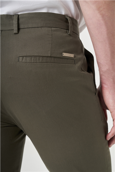 Haki Yan Cep Slim Fit Casual Pamuklu Chino Pantolon 1003260178