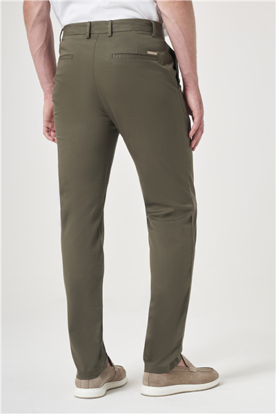 Haki Yan Cep Slim Fit Casual Pamuklu Chino Pantolon 1003260178