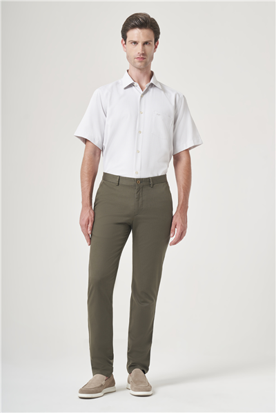 Haki Yan Cep Slim Fit Casual Pamuklu Chino Pantolon 1003260178