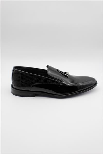 Siyah Hakiki Deri Rugan Neolit Taban Tokalı Smokin Ayakkabı 1033235125