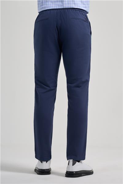 İndigo Mavi Pamuklu Yandan Cepli Casual Comfort Fit Jogger Pantolon 1003250110