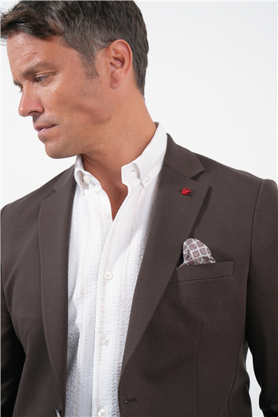 Kahverengi 6 Drop Slim Fit Pamuklu Ceket 1002260126