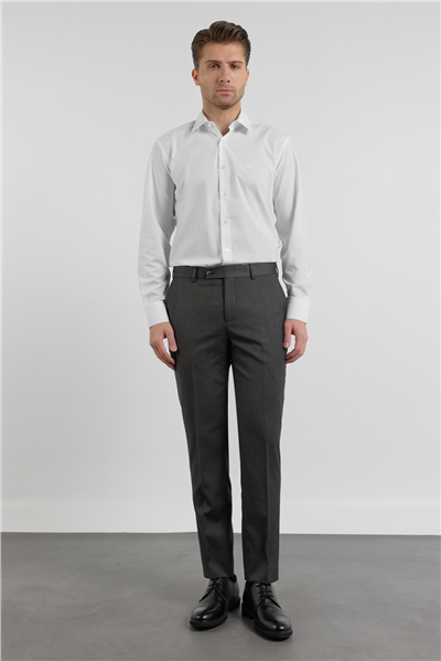 Kahverengi-Bej Yan Cep Kendinden Desenli Comfort Fit Classic Pantolon 1003255177