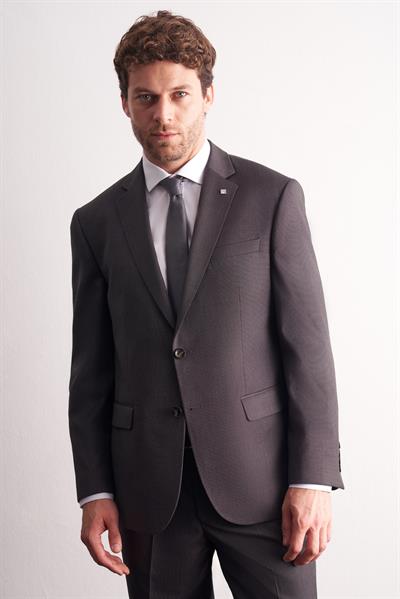 Kahverengi Mono Yaka Esnek Bel 4 Drop Comfort Fit Tam Astar Takım Elbise 1001255169