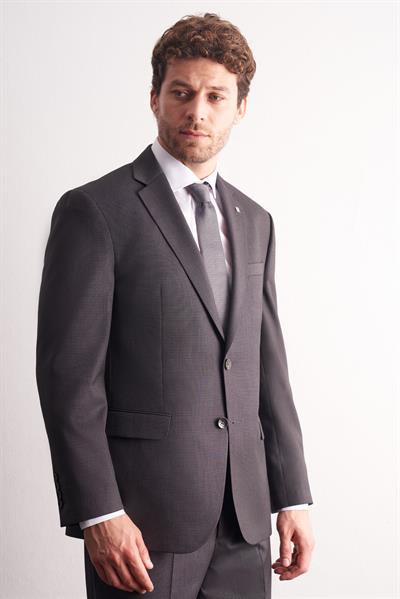 Kahverengi Mono Yaka Esnek Bel 4 Drop Comfort Fit Tam Astar Takım Elbise 1001255169
