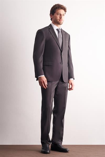 Kahverengi Mono Yaka Esnek Bel 4 Drop Comfort Fit Tam Astar Takım Elbise 1001255169