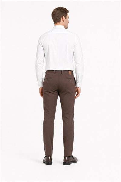 Kahverengi Yan Cep Comfort Fit Pamuklu Chino Pantolon 1003260172