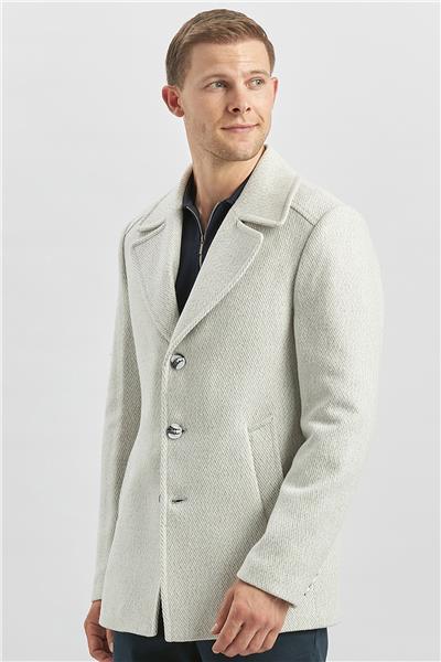 Taş Rengi Kaşe Kırlangıç Yaka Desenli Astarlı Slim Fit Dar Kesim Klasik Mont 1007245150