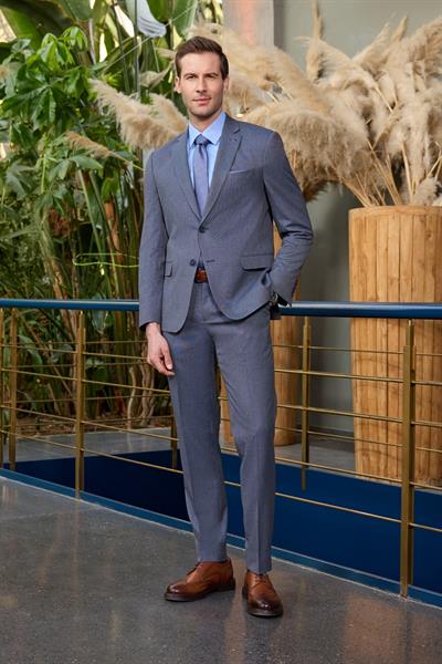 Kendinden Desenli Bez Ayağı Mono Yaka Tam Astar Esnek 6 Drop Slim Fit Takım Elbise 1001250168