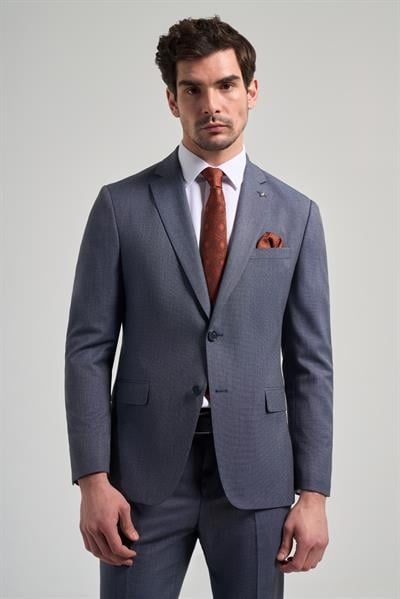 Kendinden Desenli Bez Ayağı Mono Yaka Tam Astar Esnek 6 Drop Slim Fit Takım Elbise 1001250168