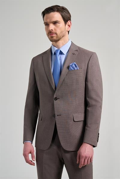 Kendinden Desenli Bez Ayağı Mono Yaka Tam Astar Esnek 6 Drop Slim Fit Takım Elbise 1001250168