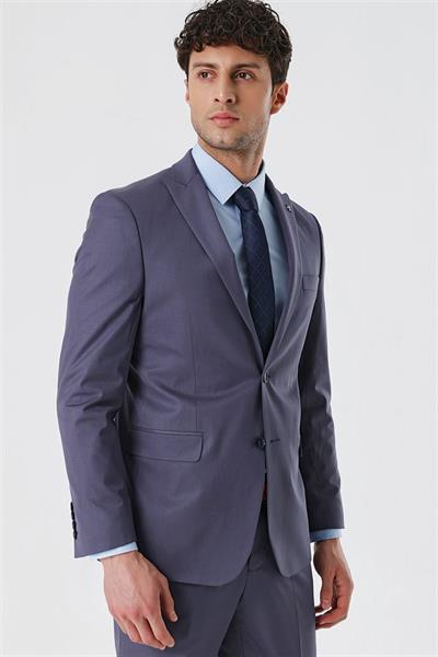 Açık Füme Kırlangıç Yaka Astarlı 6 Drop Comfort Fit Rahat Kesim Klasik Takım 1001230153