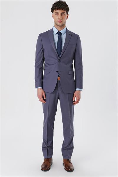 Açık Füme Kırlangıç Yaka Astarlı 6 Drop Comfort Fit Rahat Kesim Klasik Takım 1001230153
