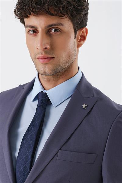 Açık Füme Kırlangıç Yaka Astarlı 6 Drop Comfort Fit Rahat Kesim Klasik Takım 1001230153