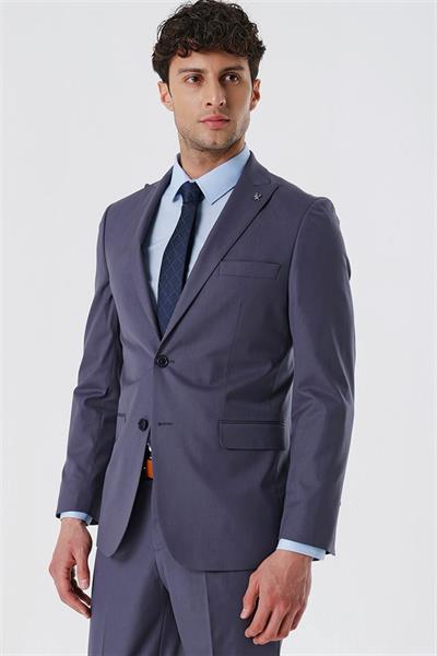 Açık Füme Kırlangıç Yaka Astarlı 6 Drop Comfort Fit Rahat Kesim Klasik Takım 1001230153