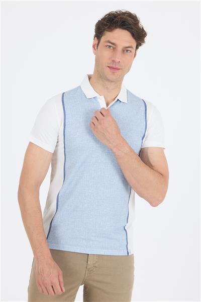 Kısa Kol Baskılı Jakarlı Polo Yaka Cepsiz Slim Fit Tişört 1011250122