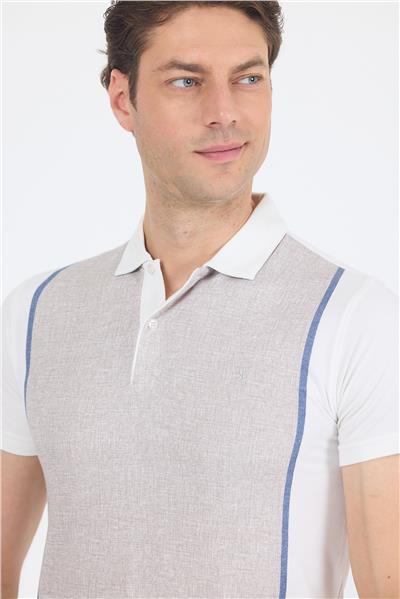 Kısa Kol Baskılı Jakarlı Polo Yaka Cepsiz Slim Fit Tişört 1011250122