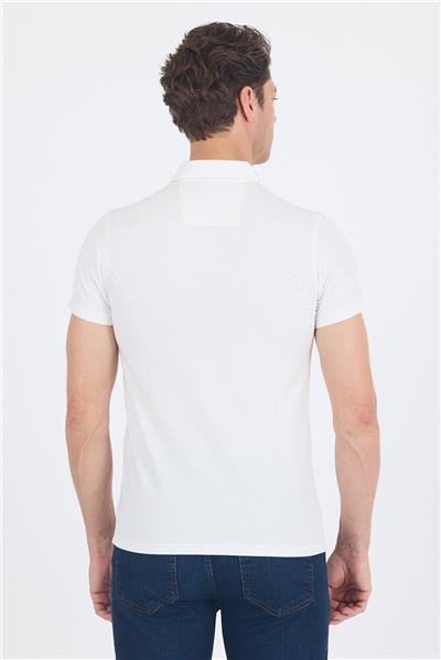 Kısa Kol Baskılı Jakarlı Polo Yaka Cepsiz Slim Fit Tişört 1011250122