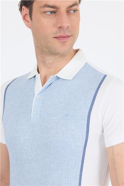 Kısa Kol Baskılı Jakarlı Polo Yaka Cepsiz Slim Fit Tişört 1011250122