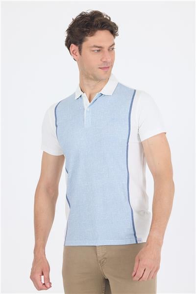 Kısa Kol Baskılı Jakarlı Polo Yaka Cepsiz Slim Fit Tişört 1011250122