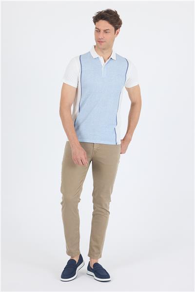 Kısa Kol Baskılı Jakarlı Polo Yaka Cepsiz Slim Fit Tişört 1011250122