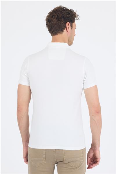 Kısa Kol Baskılı Jakarlı Polo Yaka Cepsiz Slim Fit Tişört 1011250122