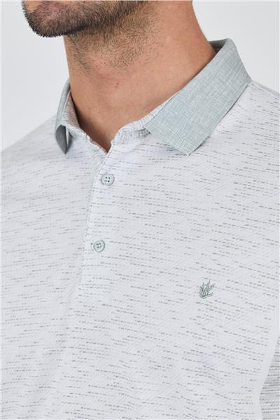 Yeşil Kısa Kol Baskılı Pike Polo Yaka Cepsiz Slim Fit Tişört 1011250167