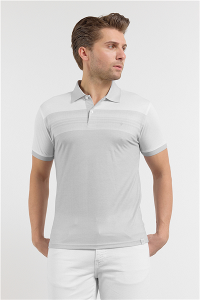 Kısa Kol Baskılı Pike Polo Yaka Cepsiz Slim Fit Tişört 1011250166