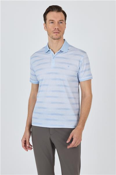 İndigo Kısa Kol Baskılı Pike Polo Yaka Cepsiz Slim Fit Tişört 1011250170